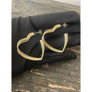 Beautiful Quality Laminated Gold Heart Hoop Earrings